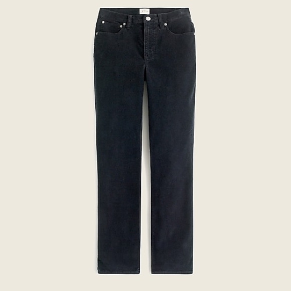JCrew Womens T25 Black Tall Vintage slim-straight corduroy pant AC336